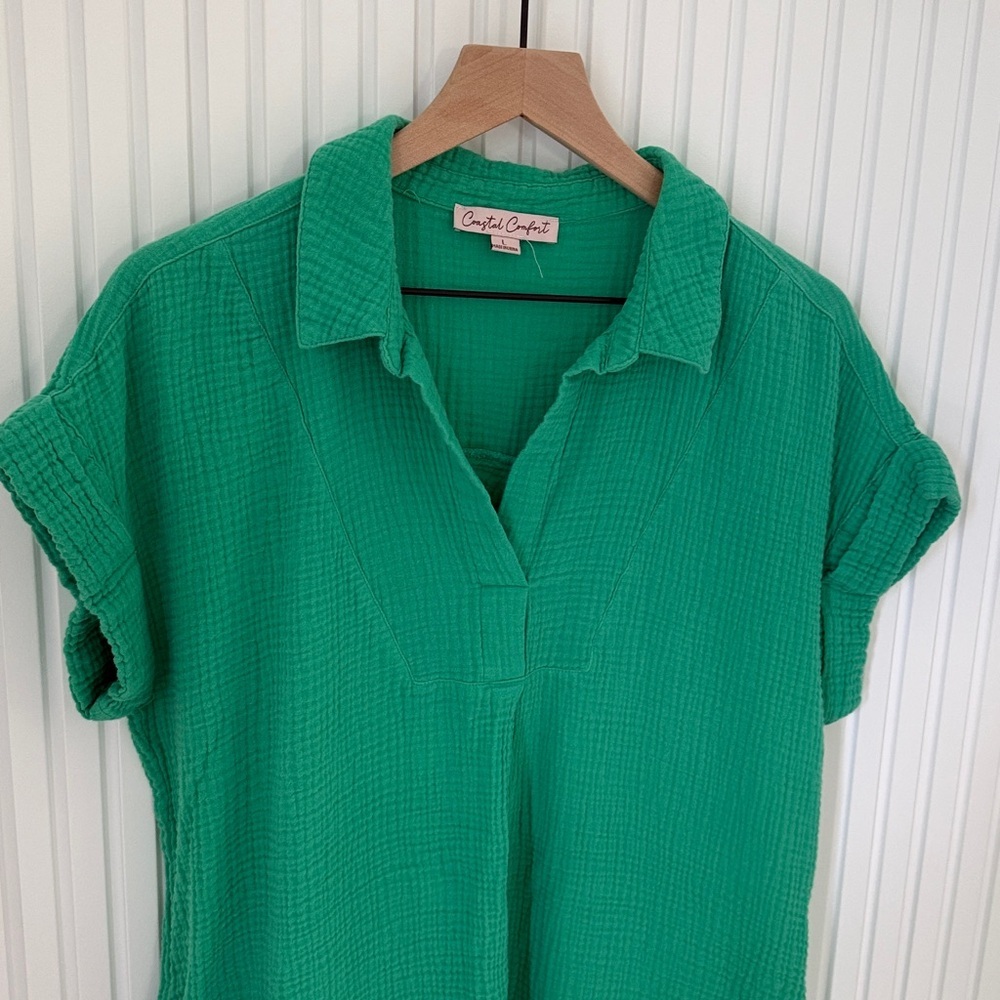 Coastal Comfort Muslin Cotton Mini Dress View 2